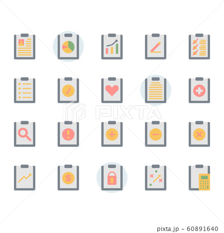 Clipboard related icon and symbol set in flat 60891640