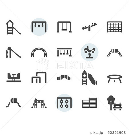 Playground icon and symbol set in glyph design 60891908