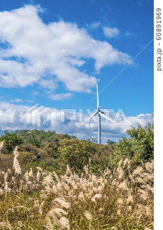 【秋】青山高原の風車 60891969