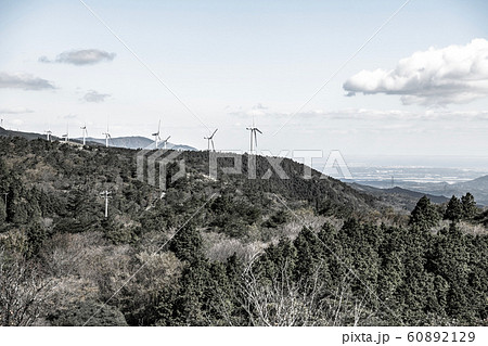 【セピア】青山高原の風車　秋 60892129