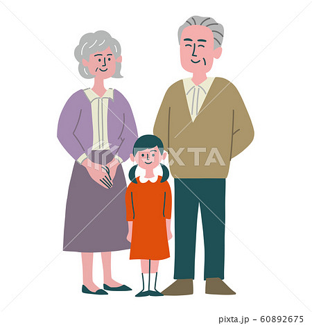 祖父母 孫のイラスト素材