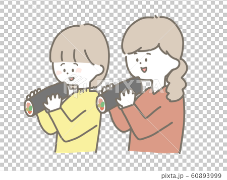 Woman eating Ehomaki Woman eating Ehomaki 60893999