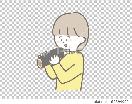 Woman eating Ehomaki Woman eating Ehomaki 60894001