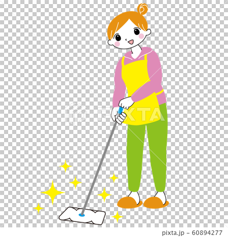 Woman cleaning floor Character Colorful Simple Stylish Woman cleaning floor Character Colorful Simple Stylish 60894277