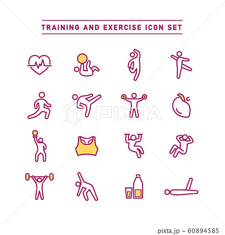 TRAINING AND EXERCISE ICON SET TRAINING AND EXERCISE ICON SET 60894585