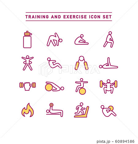 TRAINING AND EXERCISE ICON SET TRAINING AND EXERCISE ICON SET 60894586