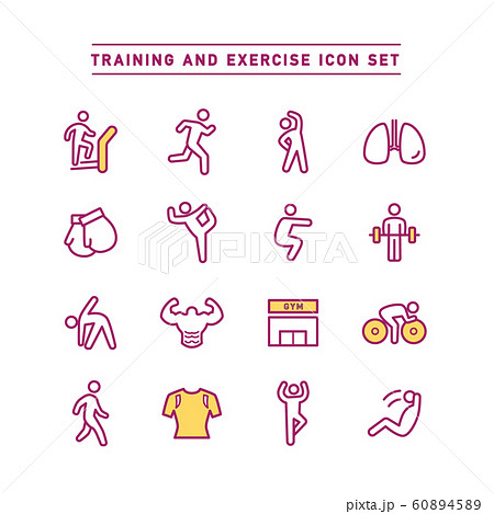 TRAINING AND EXERCISE ICON SET TRAINING AND EXERCISE ICON SET 60894589