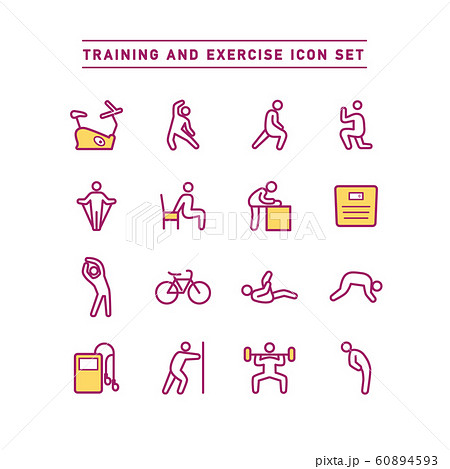 TRAINING AND EXERCISE ICON SET 60894593