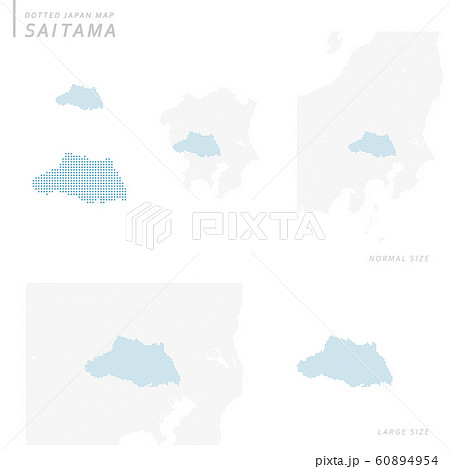 dotted Japan map, Saitama dotted Japan map, Saitama 60894954