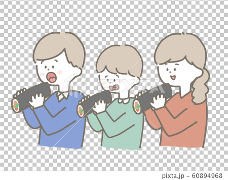 Family eating Ehomaki 60894968
