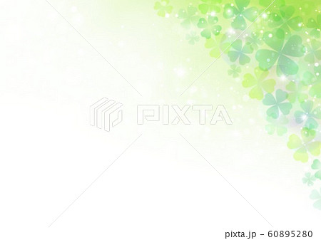 シャボン玉とクローバー背景 60895280