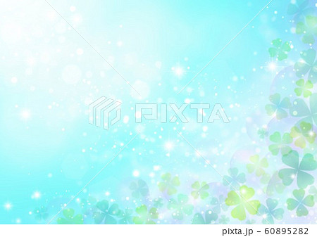 シャボン玉とクローバー背景 60895282