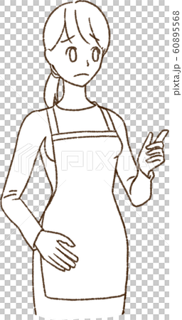 圍裙檢查傷心的女人 60895568