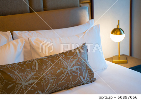 classic double bed in bedroom at home 60897066