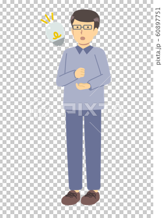 ひらめいた男性 60897751