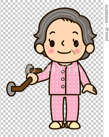 Grandmother grabbing railing Grandmother grabbing railing 60898856