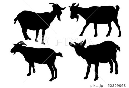 動物シルエット動物園ヤギのイラスト素材