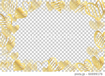 情人節卡金手寫的心框架沒有文字 60899178