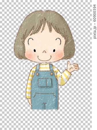 女の子 上半身 案内ポーズのイラスト素材