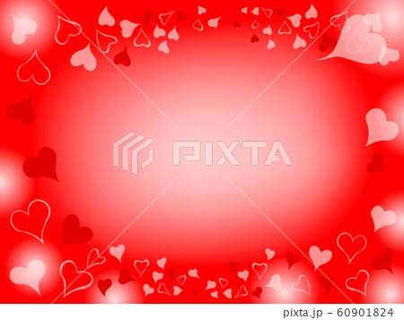 ハートフレーム背景（赤色） 60901824