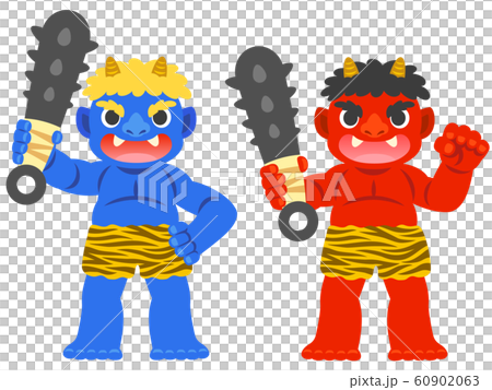 紅色惡魔和藍色惡魔的插圖 60902063