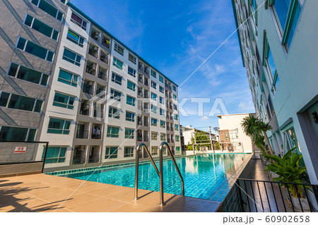 Low rise 8 floor modern condominium building with Low rise 8 floor modern condominium building with 60902658