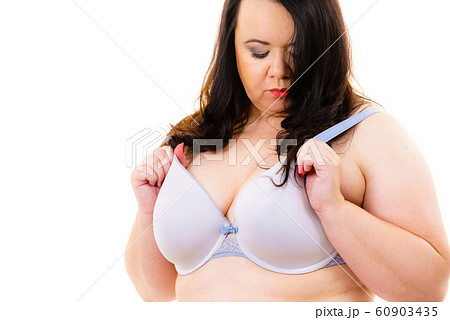Fat woman big breast wearing bra - Stock Photo [60903435] - PIXTA