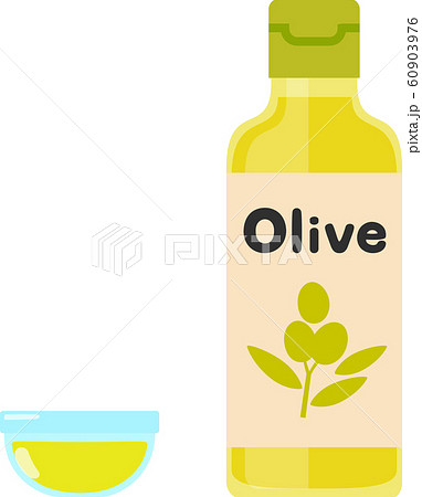 瓶入りのオリーブオイルのイラスト素材