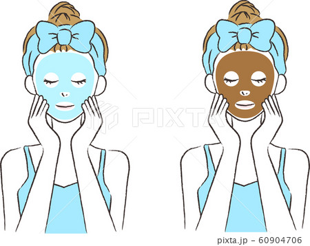 パックをする女性セット パックをする女性セット 60904706