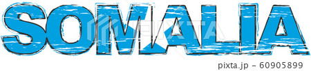 Word SOMALIA with Somali national flag under it, Word SOMALIA with Somali national flag under it, 60905899