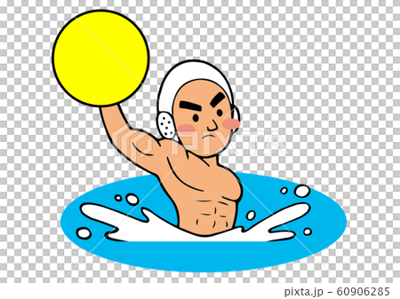 Illustration of a male player playing water polo Illustration of a male player playing water polo 60906285