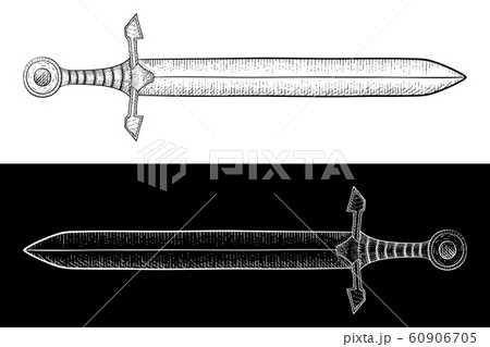 Sword. Hand drawn sketch. Vector illustration. Sword. Hand drawn sketch. Vector illustration. 60906705