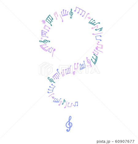 The question mark is written in musical notes. 60907677