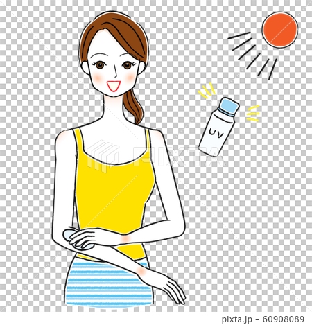 Illustration Of A Woman Applying Sunscreen Uv Care Stock Illustration