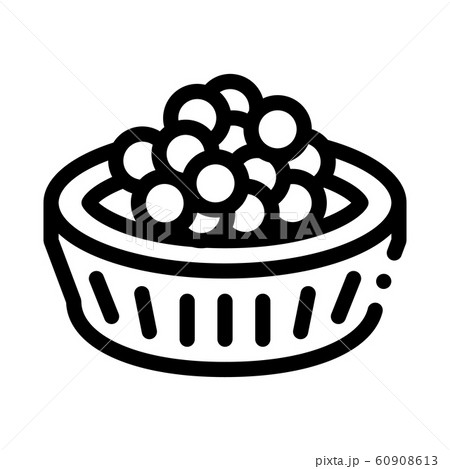 Caviar In Basket Icon Vector Outline Illustration 60908613