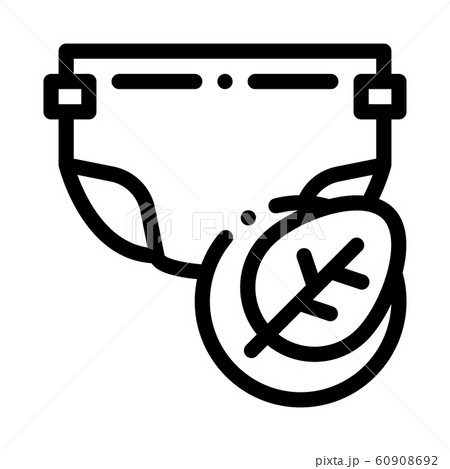 Diaper Tree Leaf Icon Vector Outline Illustration 60908692