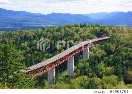 北海道 三国峠 松見大橋の写真素材