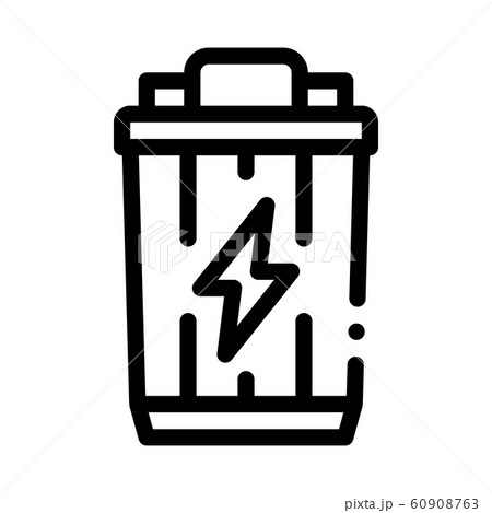 Lightning Battery Icon Vector Outline Illustration 60908763