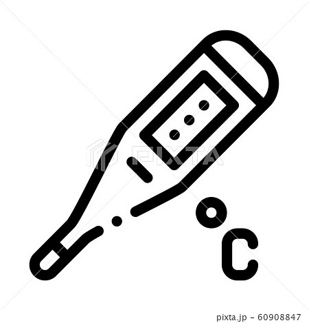 Thermometer Tool Icon Vector Outline Illustration 60908847