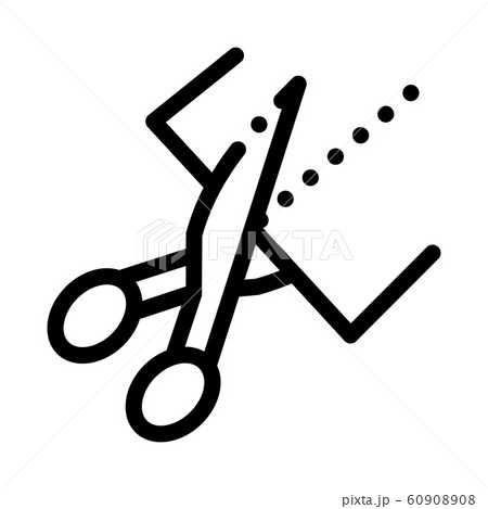 Scissors Cutting Icon Vector Outline Illustration Scissors Cutting Icon Vector Outline Illustration 60908908