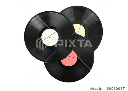 Three vinyl music discs isolated on white Three vinyl music discs isolated on white 60910037