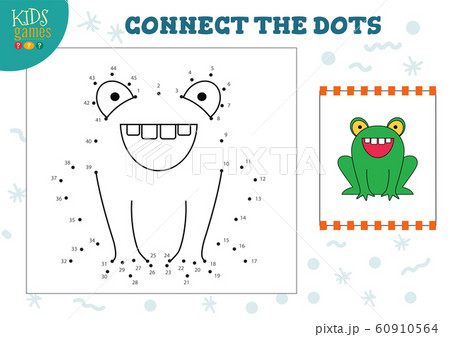 Connect the dots kids game vector illustration. Preschool children education activity Connect the dots kids game vector illustration. Preschool children education activity 60910564