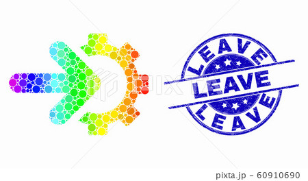 Vector Spectral Pixel Integration Gear Icon and Grunge Leave Watermark Vector Spectral Pixel Integration Gear Icon and Grunge Leave Watermark 60910690
