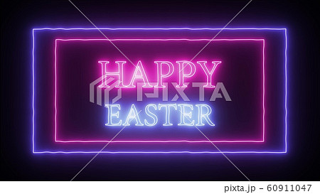 Neon sign Happy Easter 60911047