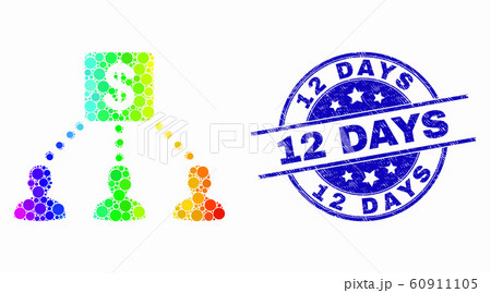 Vector Spectral Dot Financial Clients Links Icon and Grunge 12 Days Seal 60911105