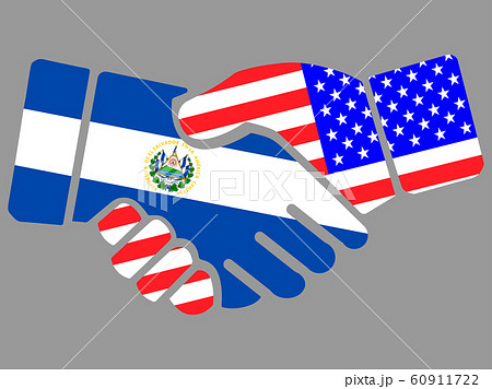 El Salvador and USA flags Handshake vector 60911722