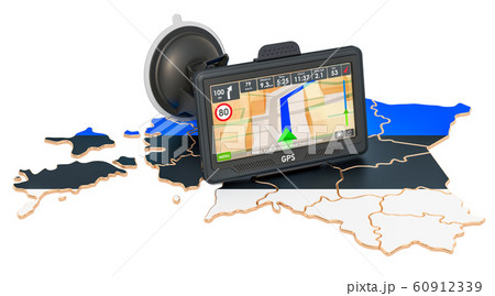GPS navigation in Estonia, 3D rendering GPS navigation in Estonia, 3D rendering 60912339