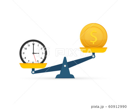 Time is money on scales icon. Money and time Time is money on scales icon. Money and time 60912990