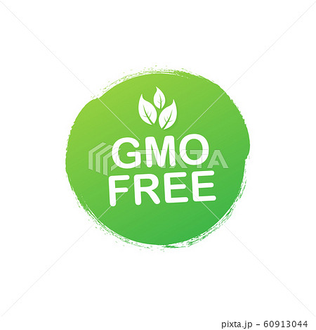 Green colored GMO free emblems, badge, logo, icon. 60913044