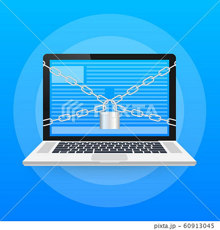 Flat illustration of security center. Lock with 60913045